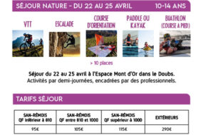 Séjour nature avec le service des sports